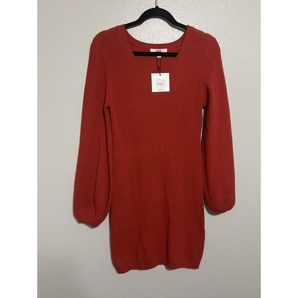 Jack by BB Dakota Dresses & Skirts - Jack BB Dakota Sweater Dress Womens Size Medium Tuscon Red Orange Balloon Sleeve